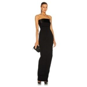 RICK OWENS Sphinx Bustier Column Dress FW 15 Strapless Zip Back Black Sz 6